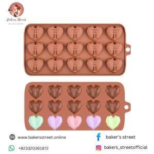 15Cavity Diamond Heart Chocolate Silicone Mold
