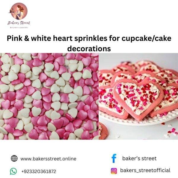 Pink & White Heart Sprinkles