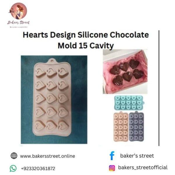 Heart design silicone chocolate mold 15 cavity