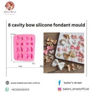 8 cavity bow silicone fondant mold