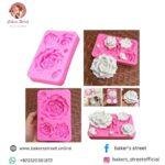 5 Cavity Roses Fondant Silicone Mold
