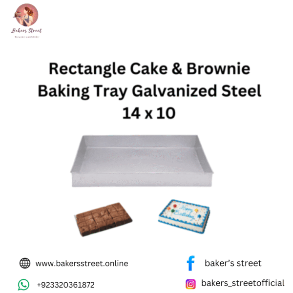Rectangle Cake & Brownie Baking Tray Galvanized Steel.