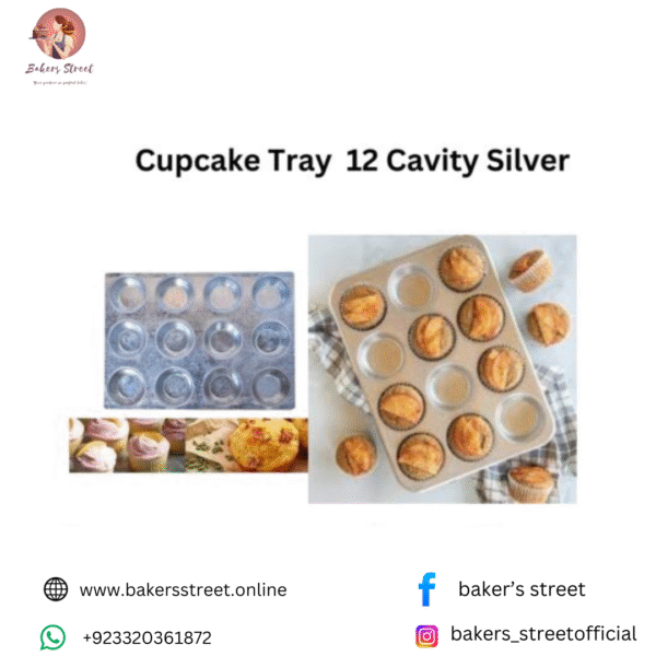 Cupcake Tray 12 Cavity Silver.